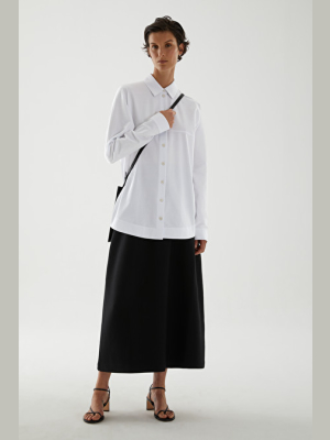 Cotton Shirt With Pleat