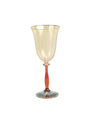 Vietri Regalia Deco Wine Glass - Blue