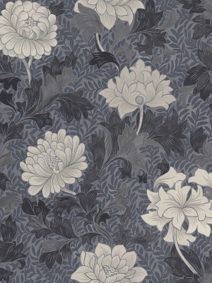 Morrissey Flower Wallpaper In Pewter From The Sanctuary Collection By Mayflower Wallpaper