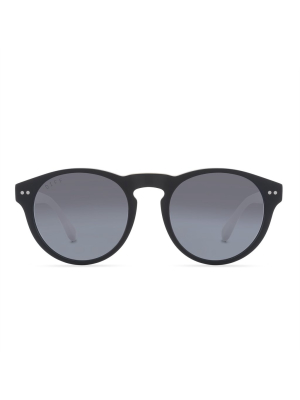 Cody - Matte Black + Blue Gradient Flash + Polarized Sunglasses