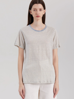 Striped Linen Cotton T-shirt