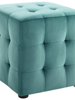 Toggle Cube Velvet Ottoman