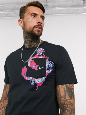 Nike Basketball Dragon Logo T-shirt In Black