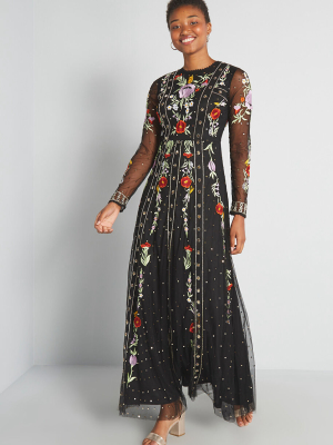 Embroidered Extravaganza Maxi Dress