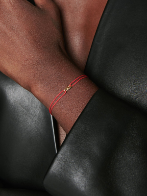 String Link Bracelet - Gold And Red
