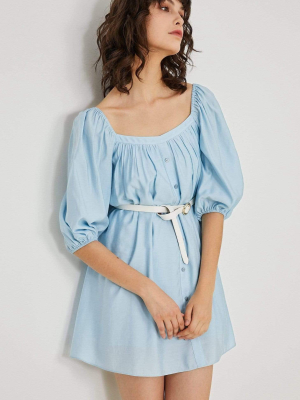 Blue Meadow Off-shoulder Mini Dress