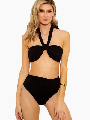 Halter Bandeau Bikini Top - Black