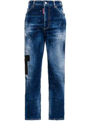 Dsquared2 Distressed Straight-leg Cropped Jeans