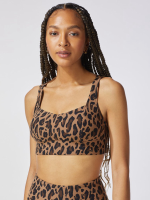 Rebel Leopard Print Longline Bra