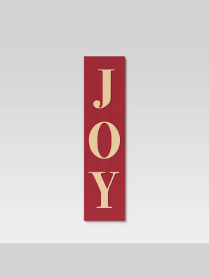 10" X 40" Joy Wood Wall Sign Panels Dark Red - Threshold™
