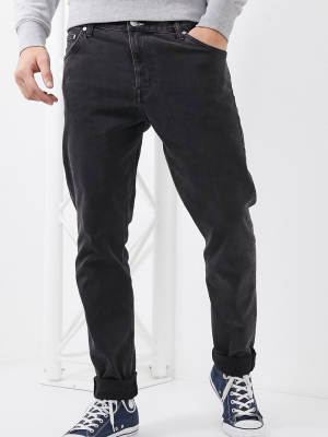 Weekday Sunday Relaxed Tapered Comfort Fit Jeans In Black