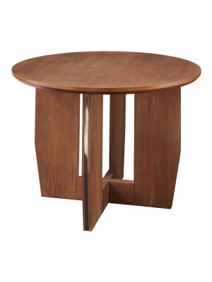 Wrellen Round Dining Table Brown - Aiden Lane