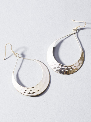 Lunar Crescent Earrings - Silver