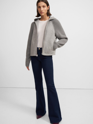 Ribbed Bomber Jacket In Double-face Wool-cashmere