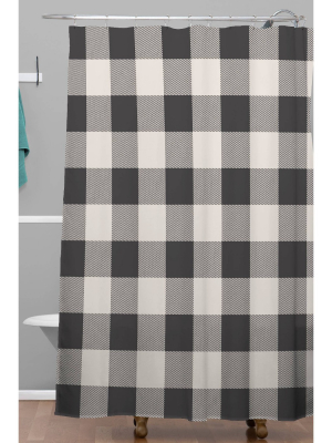 Zoe Wodarz City Plaid Shower Curtain Black/white -deny Designs