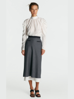 High-rise Wool Pencil Skirt