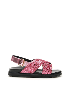 Marni Glittered Fussbett Sandals