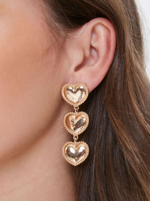 Heart Pendant Drop Earrings