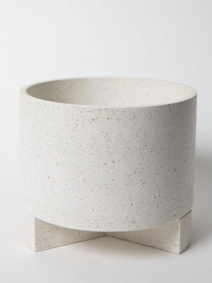 Pretti.cool Large Planter With Base - White Terrazzo