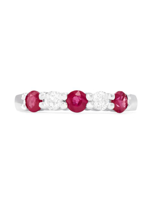 Effy Gemma 14k White Gold Ruby And Diamond Ring, 1.14 Tcw