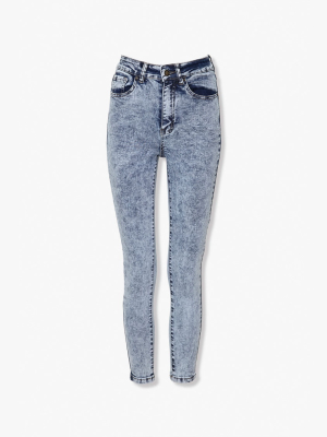 Stonewashed Skinny Ankle Jeans