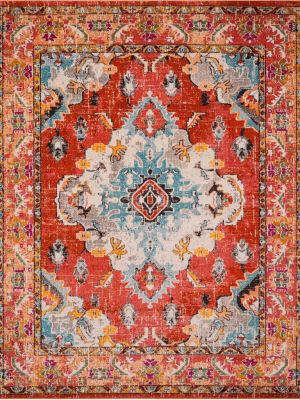 Monaco Orange/light Blue Area Rug