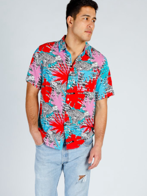 The Slow Cheetah | Men's Neon Cheetah Rayon Hawaiian