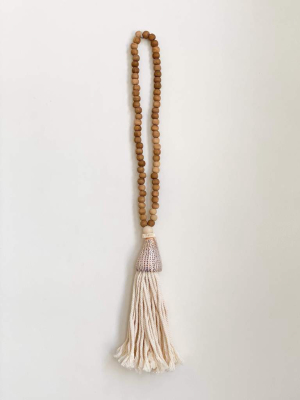 Conus Shell Beaded Tassel - Brown