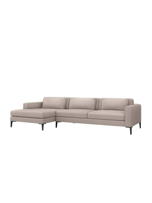 Interlude Home Izzy Left Chaise 2 Piece Sectional - Light Brown