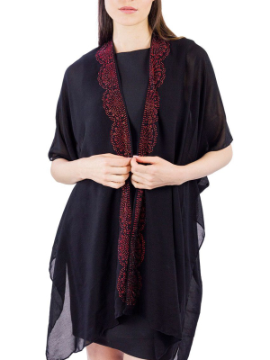 Bold Scallop Stone Border Kimono