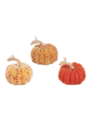 Gallerie Ii Glittery Pumpkin Figure Small, A/3