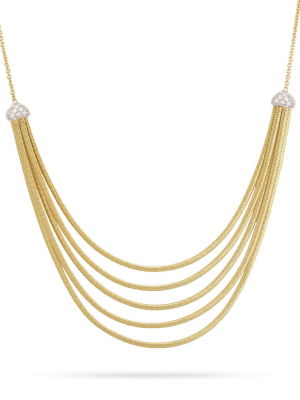 Marco Bicego® Cairo Collection 18k Yellow Gold And Diamond Five Strand Collar Necklace