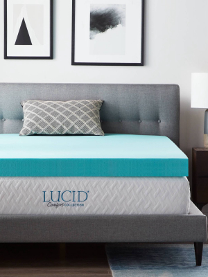 Comfort Collection 4" Surecool Gel Infused Memory Foam Mattress Topper - Lucid