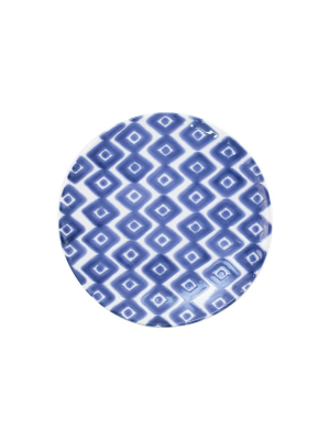 Vietri Viva Santorini Diamond Salad Plate - Blue & White