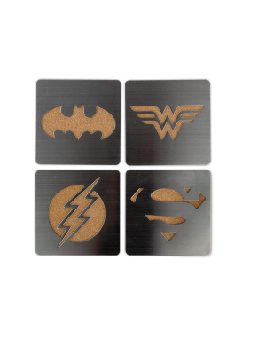 Seven20 Dc Comics Laser-cut Superhero Logo Coaster Set | Batman | Superman | Wonder Woman | Flash