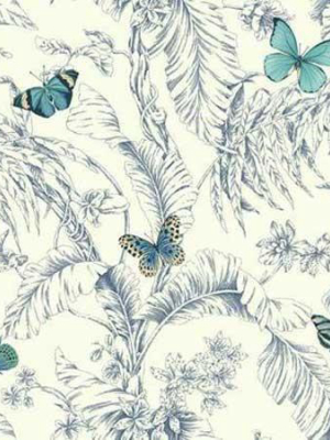 Papillon Wallpaper In Blue By Ashford House For York Wallcoverings