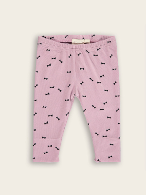Slim Baby Pants In Petal Pink And Bows