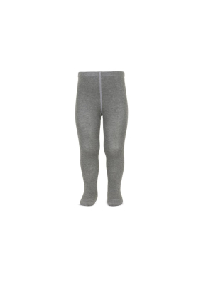 Girl's Plain Stitch Grey Tights