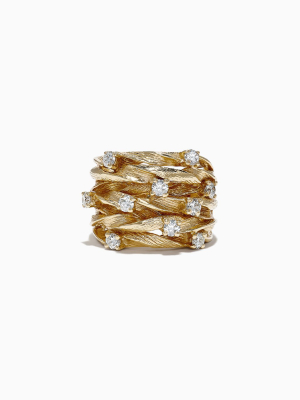 Effy D'oro 14k Yellow Gold Diamond Ring, 0.98 Tcw
