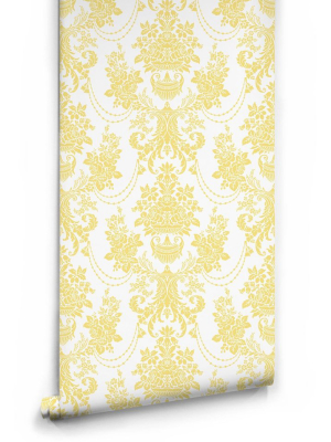 Imperial Wallpaper In Yellow By Muffin & Mani For Milton & King