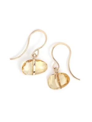 Citrine Single Drop Earrings