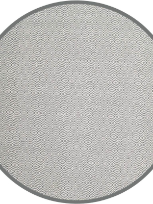 Montauk Geometry Ivory/gray Round Rug