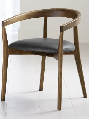 Cullen Shiitake Viola Black Round Back Dining Chair