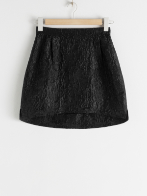 Floral Jacquard Mini Skirt