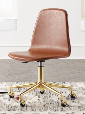 Kids Class Act Brown And Gold Desk Chair