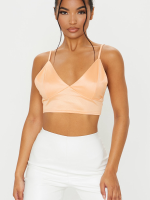 Tangerine Stretch Satin Bralet