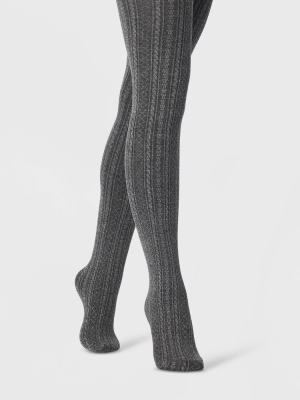 Women's Cable Fleece Lined Tights - A New Day™