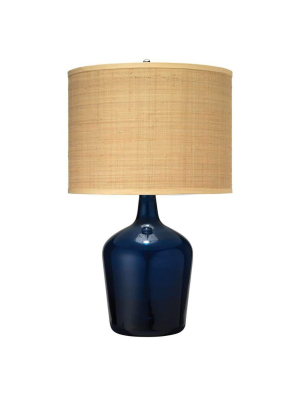 Plum Jar Table Lamp, Medium In Navy Blue Glass