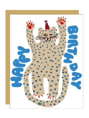 Party Cheetah Birthday Card