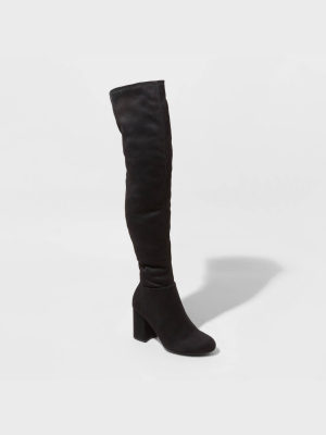 Women's Tonya Microsuede Heeled Fashion Boots - A New Day™